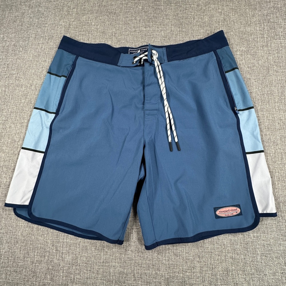 Vineyard Vines Board Shorts Mens 35 Blue Performance Stretch Surf Beach Resort